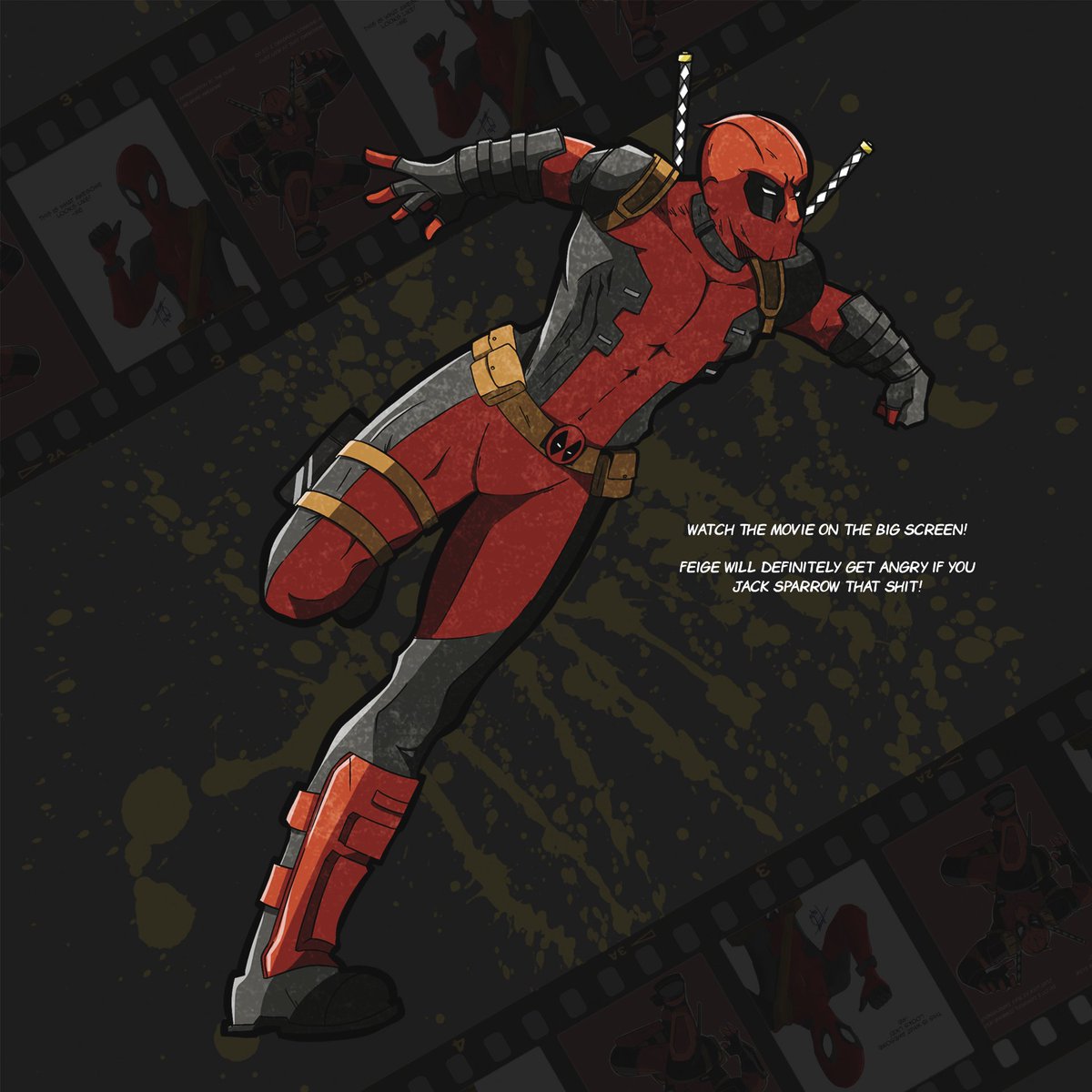 It's July and we're almost nearing for Deadpool &amp; Wolverine!
Moreover, here's a redraw of Deadpool from my redraw 5 years ago!

Can't wait fo-- hey, deadpool here, wait for this motherfucker's surprise on July 24

watch the movie on the big screen, feige is watching me h e l p