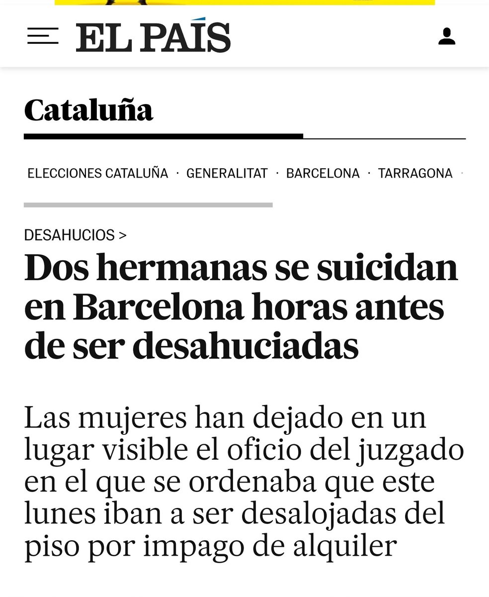dsegoviaatienza's tweet photo. Por 9.000 euros se han suicidado dos hermanas antes de ser desahuciadas. Esto es terrorismo político, de bancos, social, policial y judicial.
Es una absoluta vergüenza que esto siga sucediendo y que además esté silenciado por los cómplices MEDIÁTICOS.
Asco y vergüenza de País. https://t.co/ITfyEc5xd1