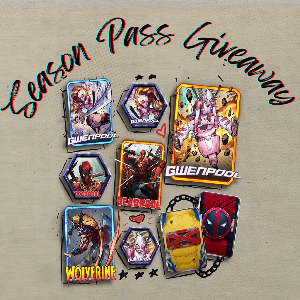 Win one of THREE Gwenpool season passes!

To enter:
🔸️Comment+RT this post, and tag your Snap arch-enemy (or just a friend!)
🔸️Follow me on Twitch (link below)

1 winner chosen from here, 2 chosen by the last man standing wheel live streamed on Tuesday 9th July 20:00 BST!