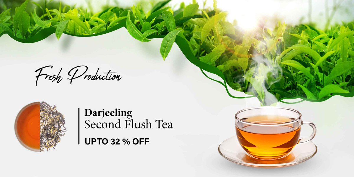GopaldharaTeas's tweet photo. Embrace the essence of Darjeeling's finest with our Fresh Production Offer on Second Flush Tea! ☕️
Seize an exclusive discount of upto 32% off as we clear stock from our latest tea production.
Shop online at https://t.co/KicsMXfK5M
#SecondFlush #SummerTea #DarjeelingTea #gopaldharatea #RohiniTea