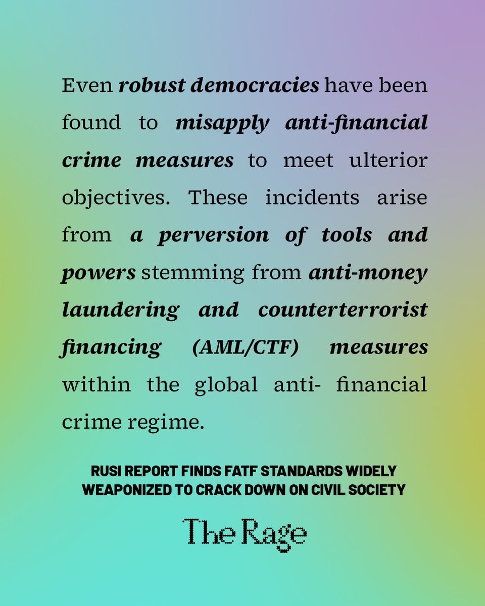 Report on FATF finds AML/CFT standards systematically weaponized to oppress freedom of opinion and dissent

That includes robust democracies: