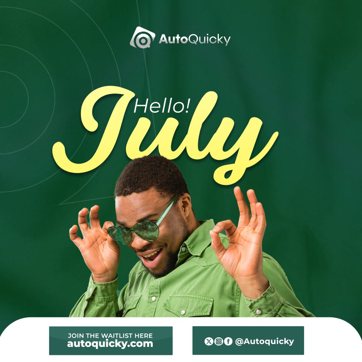 autoquicky's tweet image. Hello Fam 👋 

From all of us at AUTOQUICKY,we welcome you all into the month of JULY.

Do all you can to make it a productive one.

YET TO JOIN OUR WAITLIST? 

Kindly do that now,by clicking on the link in our BIO.

#Automationsoftware#makemoneyonautomation#automaticspeed#
