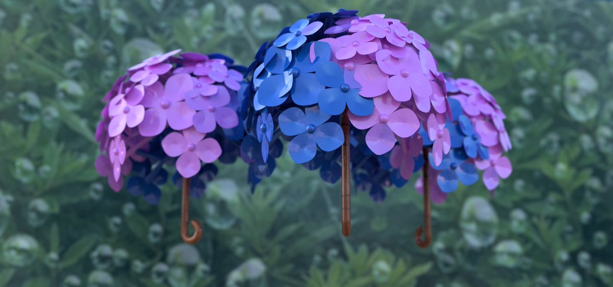 haruma3dkaiyou's tweet photo. ＼学生デザインコンテスト／

今月はレンダリング頑張りました☂️
かわいいって言われたい☺️

#Autodesk #キャドラボ傘 #学生デザインコンテスト2024 #3D #Fushion360 #傘 #あじさい #3Dモデリング https://t.co/zandCboipn