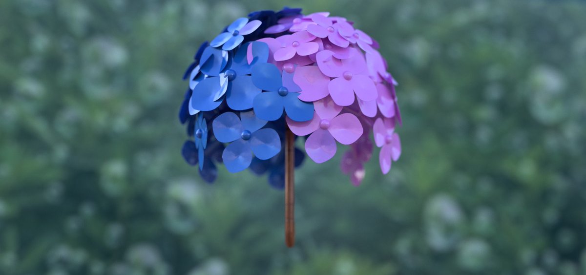 haruma3dkaiyou's tweet photo. ＼学生デザインコンテスト／

今月はレンダリング頑張りました☂️
かわいいって言われたい☺️

#Autodesk #キャドラボ傘 #学生デザインコンテスト2024 #3D #Fushion360 #傘 #あじさい #3Dモデリング https://t.co/zandCboipn