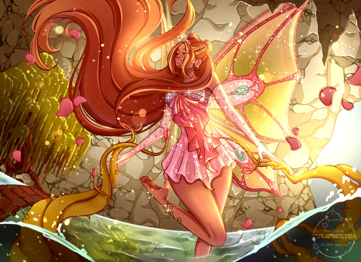 tulipicetea's tweet image. Flora Enchantix🧚‍♀️🌸 
#winxclub #flora #art