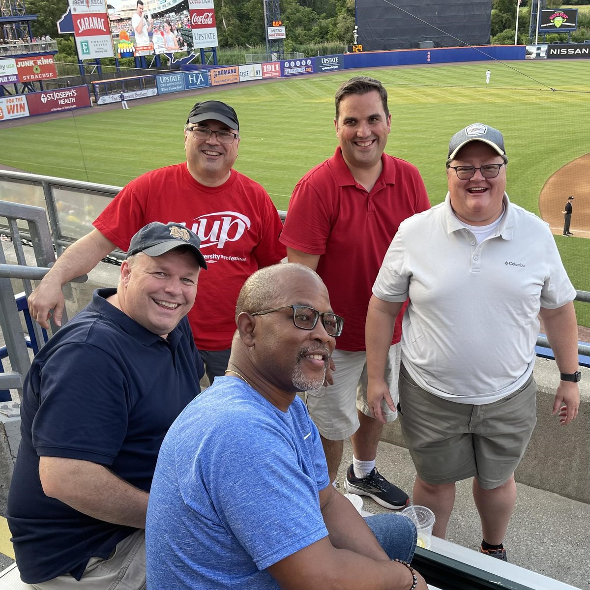 #uupbuffalocenter and Buffalo HSC Officers taking a break from the #uup Leadership Conference and attending the Syracuse Mets game.
