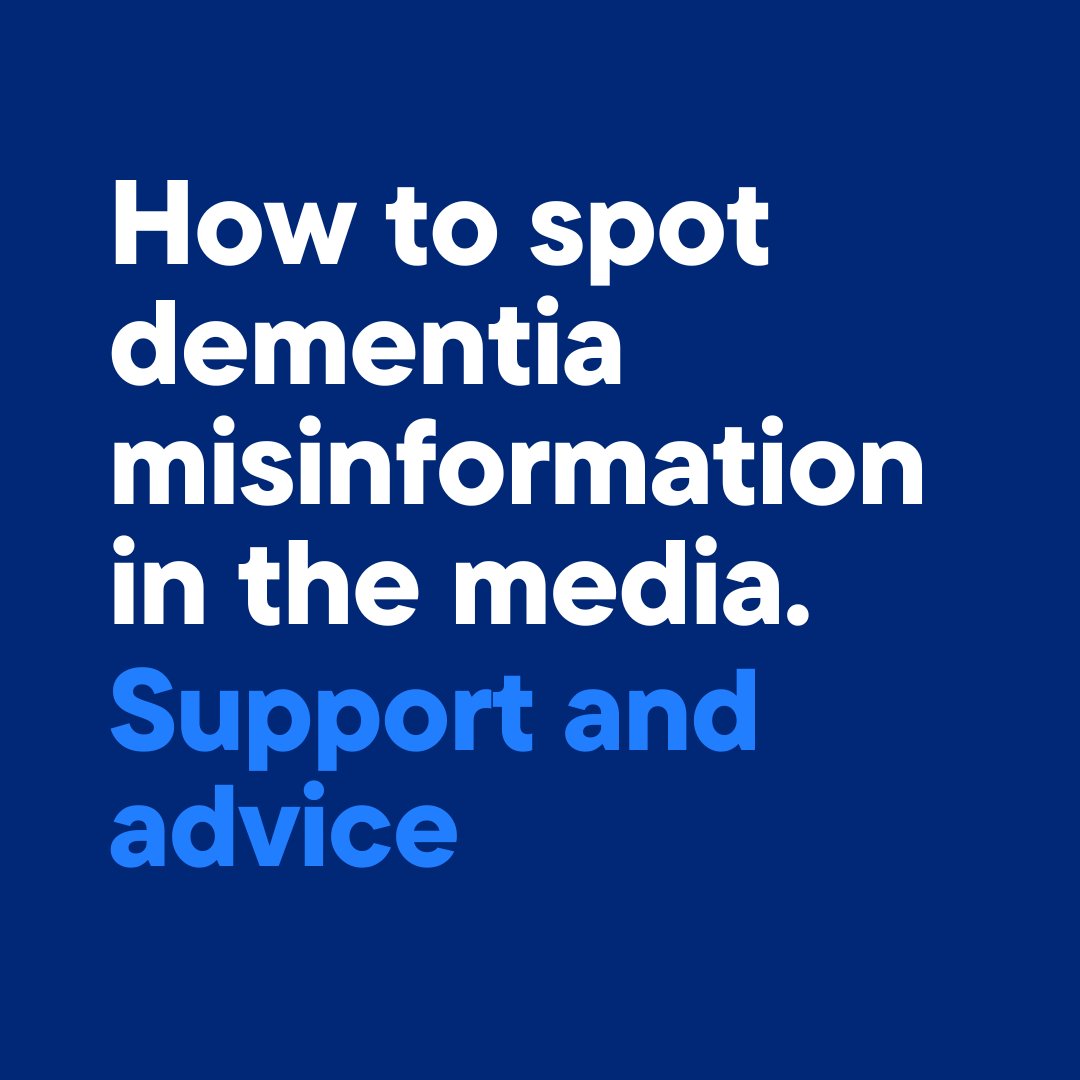 Alzheimer's Society (@alzheimerssoc) on Twitter photo There can be lots of misinformation in the media and online about dementia. This is usually around claims that something can ‘cure’ or ‘cause’ dementia.
Here are 5 tips on how to identify reliable information: spkl.io/601147Rcz. There can be lots of misinformation in the media and online about dementia. This is usually around claims that something can ‘cure’ or ‘cause’ dementia.
Here are 5 tips on how to identify reliable information: spkl.io/601147Rcz.
