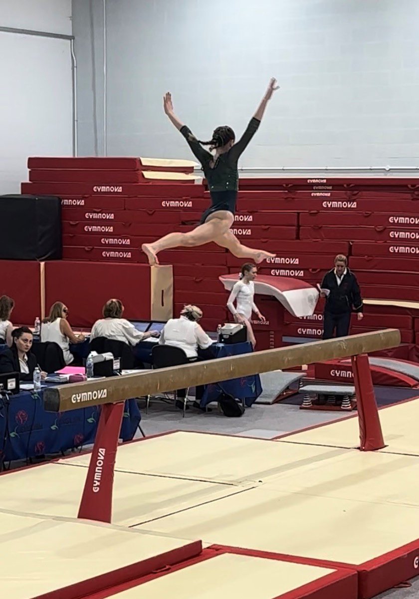 RipleySport's tweet photo. A big well done to Amelia B (Year 8) who competed in her first National gymnastics competition in Leicester this weekend. A fantastic experience, especially getting a PB on the bars! What a brilliant achievement!! 🔵🔴 https://t.co/7CuHdWSXOO