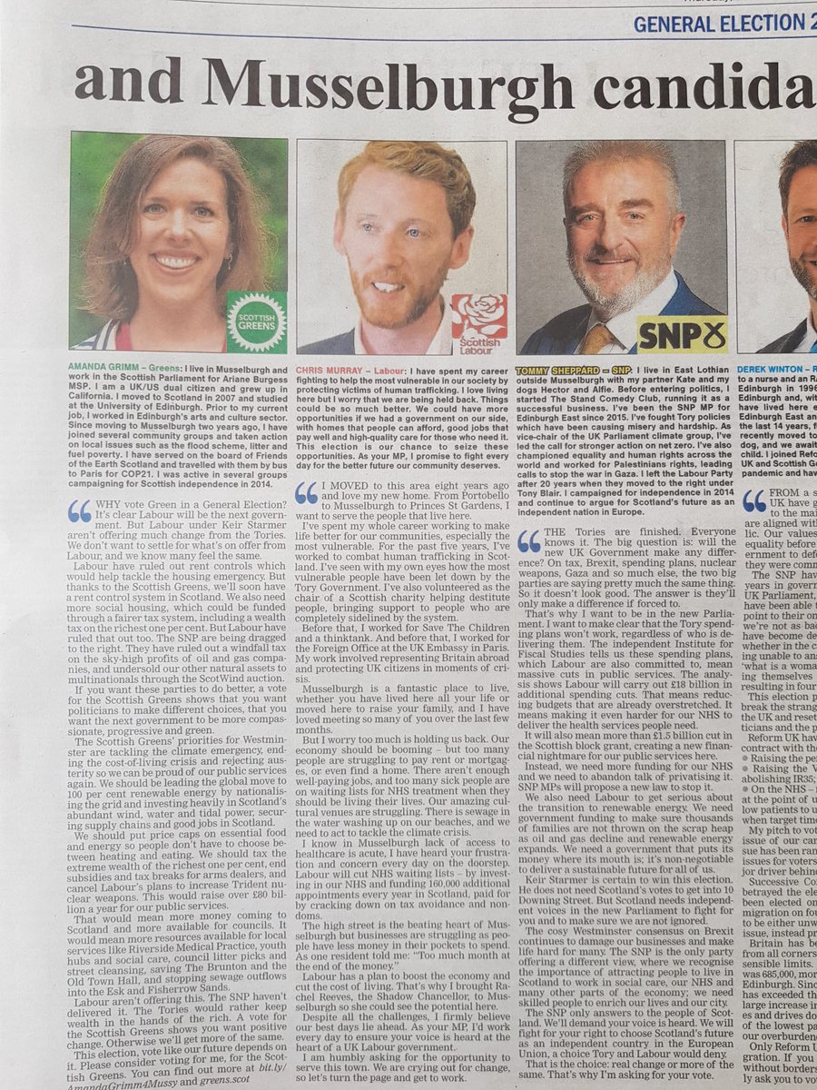 Read about our two fantastic East Lothian Green candidates in the <a href="/elcourier/">East Lothian Courier</a>! 

👉bit.ly/EL_Shona 
👉bit.ly/AG_Musselburgh 

Find out more: 
@ShonaMcIn_SGP
@amandafgrimm 

#GeneralElection #VoteScottishGreens