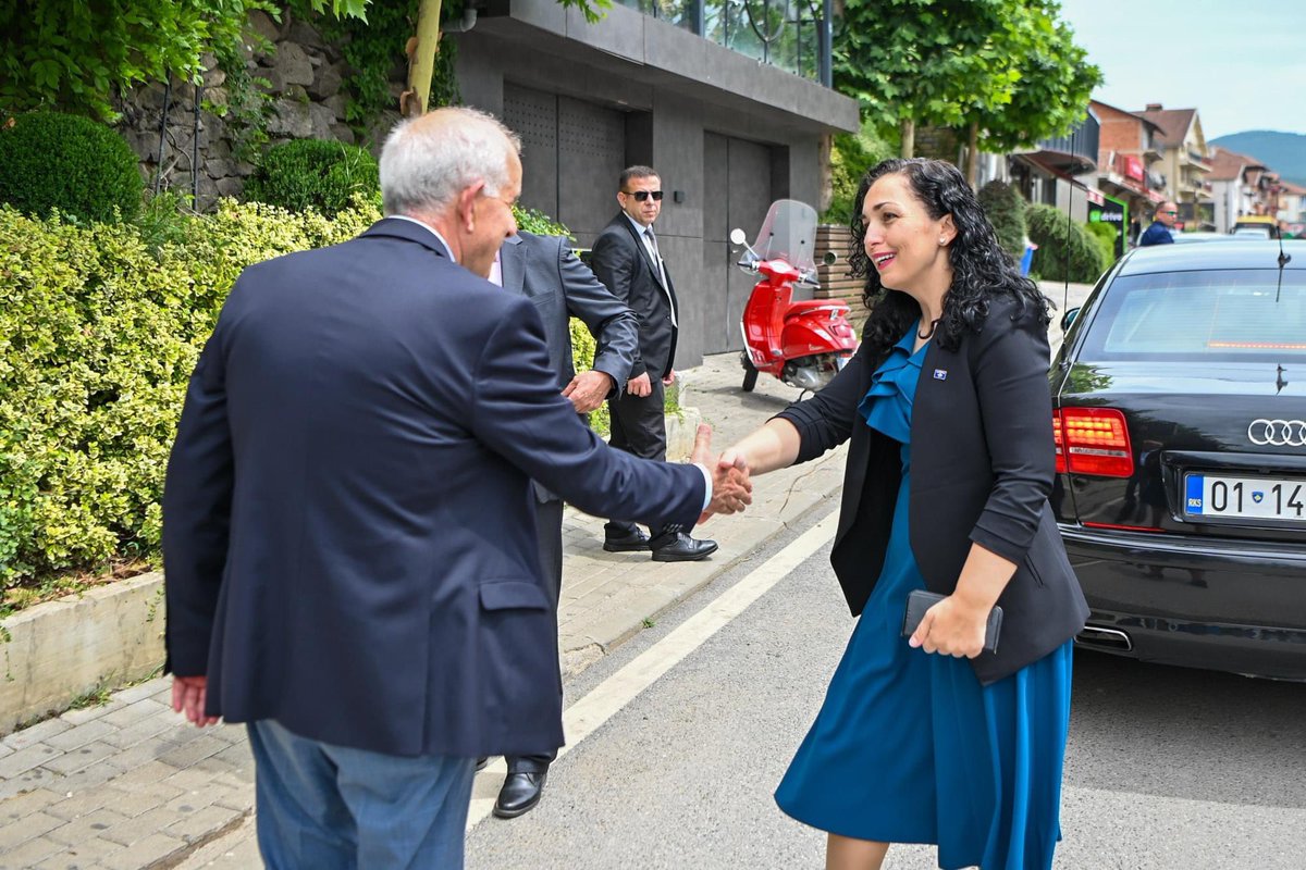 VjosaOsmaniPRKS's tweet photo. The Constitutional Declaration of July 2, 1990, was a pivotal moment in the journey towards the long-cherished dream of an independent Kosovo.

Today, on this anniversary, I had the privilege of meeting some of the brave delegates from that time. Their courage and resolve marked a critical legal and historical milestone, laying the groundwork for the independent and sovereign Republic of Kosovo we know today.