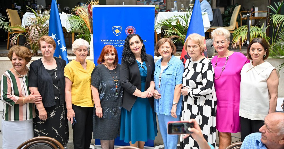 VjosaOsmaniPRKS's tweet photo. The Constitutional Declaration of July 2, 1990, was a pivotal moment in the journey towards the long-cherished dream of an independent Kosovo.

Today, on this anniversary, I had the privilege of meeting some of the brave delegates from that time. Their courage and resolve marked a critical legal and historical milestone, laying the groundwork for the independent and sovereign Republic of Kosovo we know today.