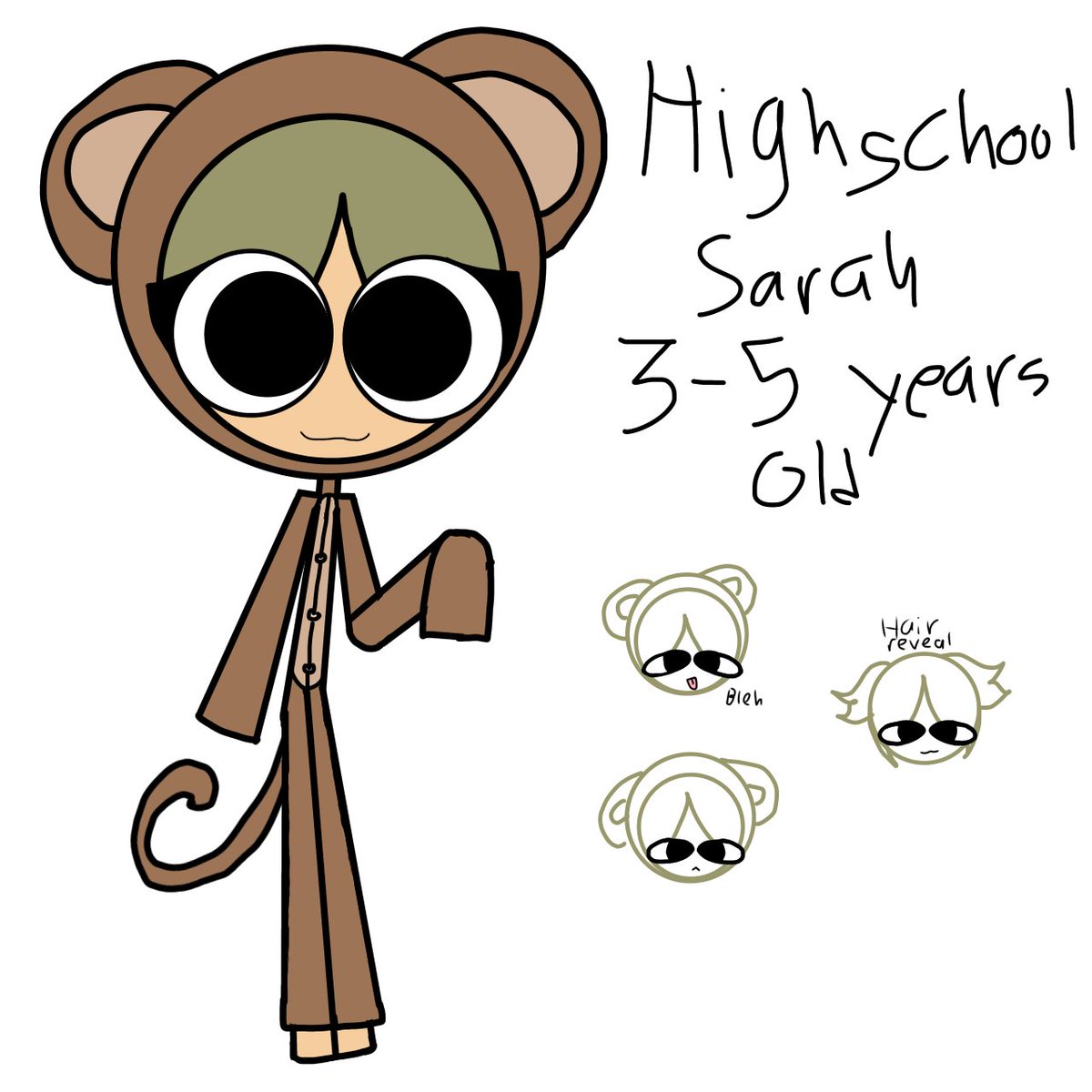 Lailacutie1's tweet photo. Highschool Sarah 
Her face was inspired chip from #fundamentalpapereducation 
#eddsworldoc
#eddshs https://t.co/KV2XItGCEr