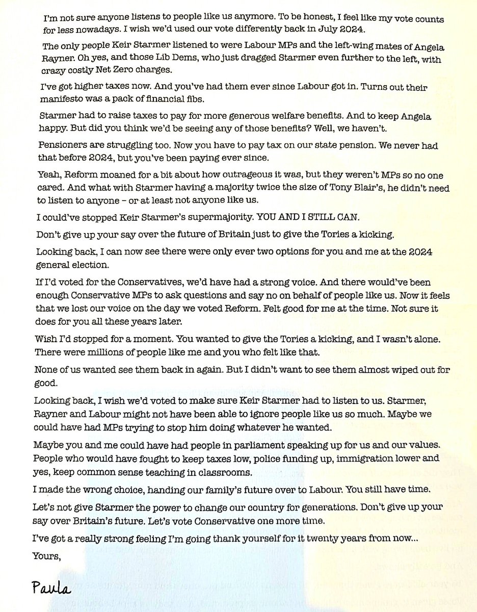 ThatAlexWoman's tweet photo. Dear Tories
You sad, anti-democratic, desperate, failing bunch of pathetic charlatans
What even is this trash you are delivering to people?
What data are you keeping on voters?
What next in your panoply of rigging? https://t.co/GpW371xMVM