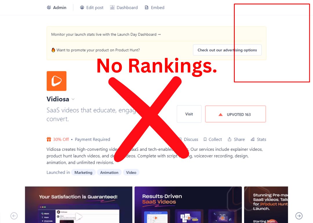 I am confused and disappointed...

@producthunt revealed their rankings. Forget about being featured, we didn't even rank. ( There is no valid reason for this) ☹️

(I tried to contact them they told me they don't rank service-based businesses.) As we're not fully service-based,