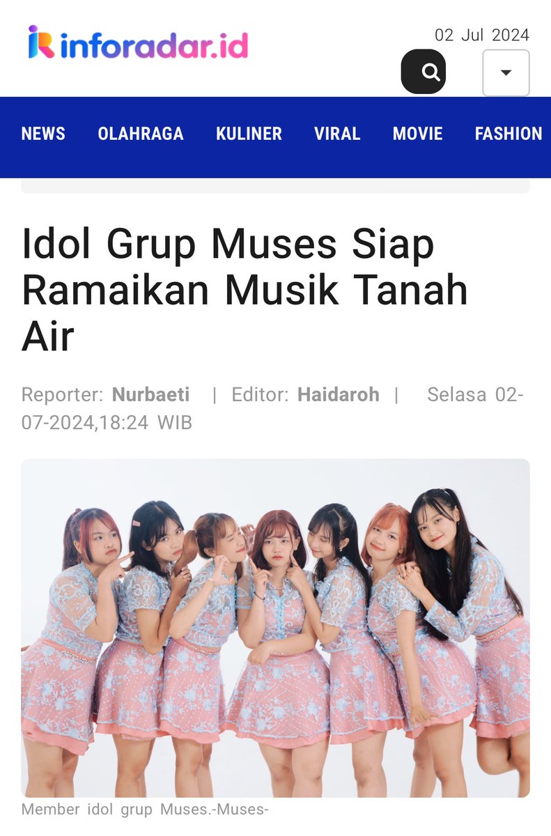 muses_ofc's tweet photo. Ayo mampir MUVERSE untuk baca artikelnya!🥰
Thankyou Radar Banten🩷
https://t.co/uFIMaagF5l
#MUSES #BersamaMimpi #MusesBersamaMimpi #IdolGroup #ChikaIdol #LocalIdol #IdolLokal https://t.co/lC4W827SP5