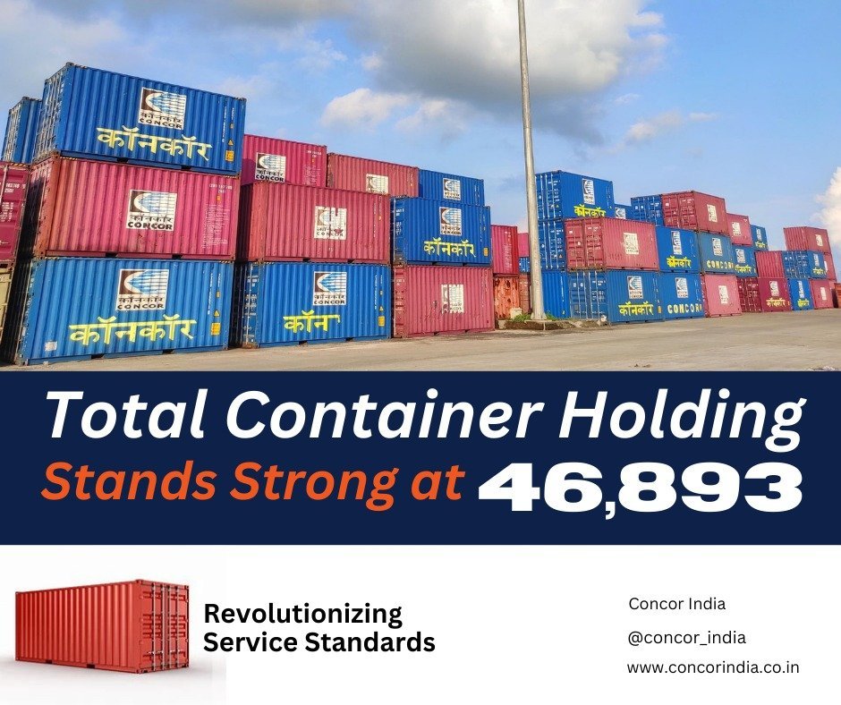 concor_india's tweet photo. As of today, CONCOR has received 10,790 indigenously manufactured containers, supporting  Atmanirbhar Bharat Abhiyaan and enhancing our service capacity. 📈

Total container holding stands strong at 46,893.

#Indigenous #MakeInIndia #AtmanirbharBharat https://t.co/h28ujrIxnb