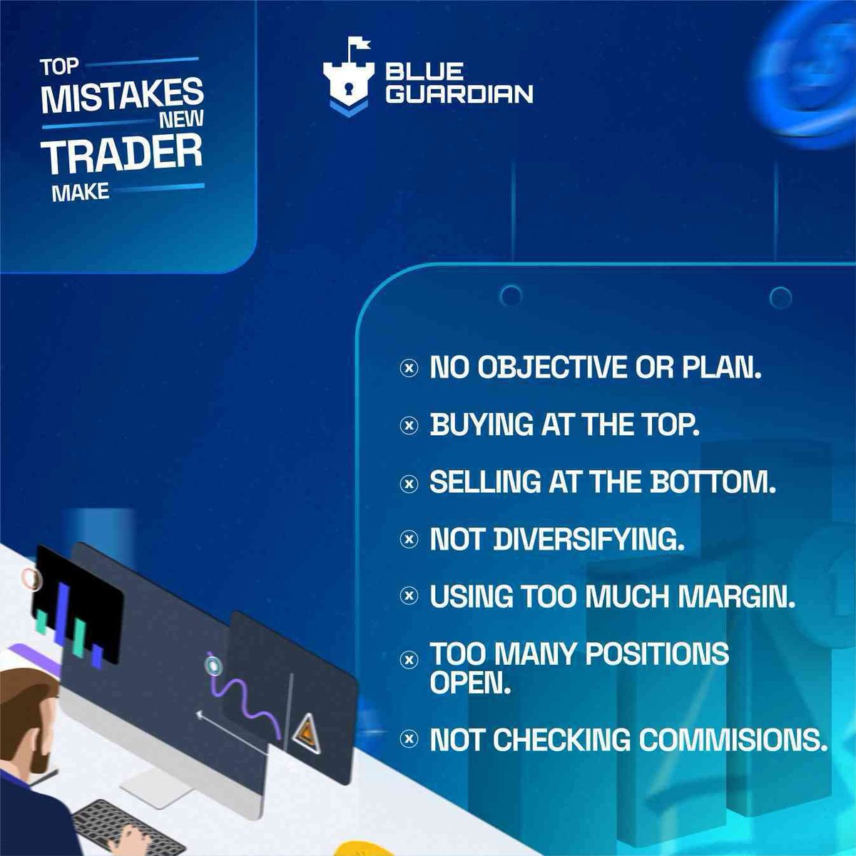 BlueGuardiancom's tweet photo. Ever wondered why many traders struggle in the industry?

Here are some insights into common mistakes traders make 👇 https://t.co/dOUWvF9XHC