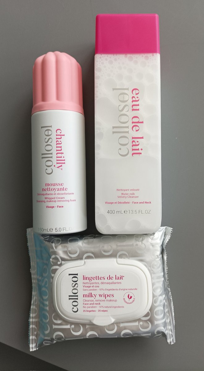 DHONDT8's tweet photo. Nouvelle sélection pour découvrir la marque @collosol
Cette routine parisienne se compose d'une chantilly, d'une eau de lait et de lingettes de lait.
#collosol
#routineparisienne https://t.co/46OblfxsiJ