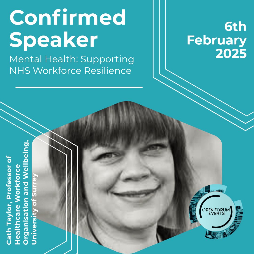Open Forum Events (@openforumevents) on Twitter photo Confirmed speaker announcement for the Mental Health: Supporting NHS Workforce Resilience conference <a href="/CathTaylor72/">Cath Taylor</a> from <a href="/UniofSurrey/">University of Surrey</a> will be speaking at 15:40pm view this event and speaker bios at: shorturl.at/gMQ26 Confirmed speaker announcement for the Mental Health: Supporting NHS Workforce Resilience conference <a href="/CathTaylor72/">Cath Taylor</a> from <a href="/UniofSurrey/">University of Surrey</a> will be speaking at 15:40pm view this event and speaker bios at: shorturl.at/gMQ26