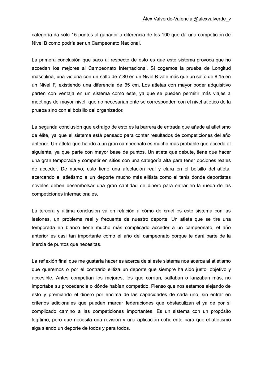 Aquí van breve análisis del Sistema de World Ranking que da acceso a las Competiciones Internacionales, 3 conclusiones y una pequeña reflexión final. 

Si os gusta, compartid!!! Y si tenéis comentarios, os leo 📥