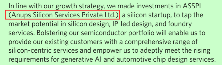 Willwin7's tweet photo. Anups silicon services Pvt Ltd.
Nuggets mined from Sasken Technologies's Annual Report 2023-24
#Saskentech #Sasken https://t.co/RZPeyzBwE4