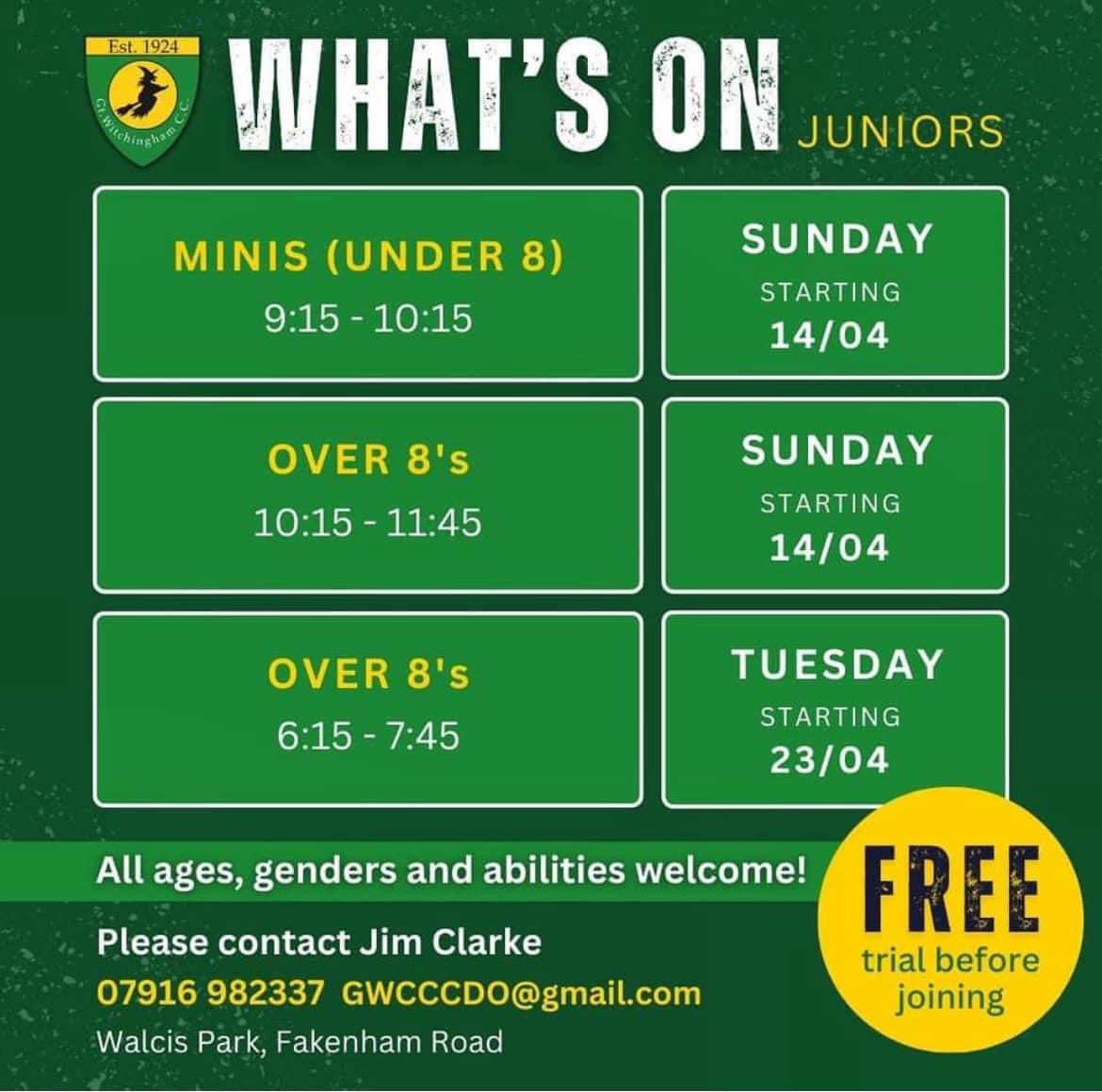 GtWitchinghamCC's tweet image. Training continues today with some great coaches onboard as well 

We train from the start of April till the 2nd week of September to all ages

Please contact Jim Clarke on 07916982337 or gwcccdo@gmail.com for more details 

Be part of our amazing club