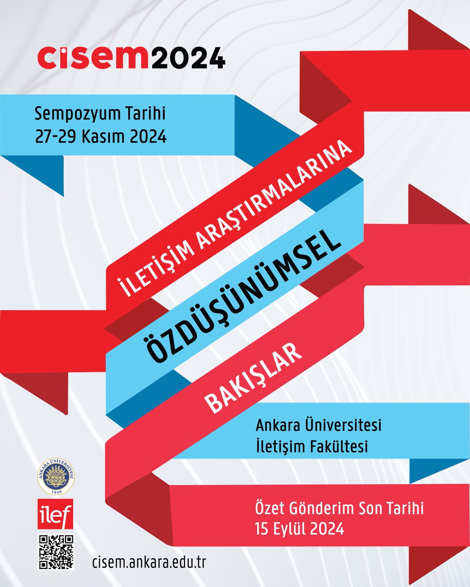 CİSEM2024 katılımcılarını bekliyor!

Bu yıl “özdüşünümsellik” temasıyla ikincisini düzenlediğimiz sempozyum, 27-29 Kasım 2024 tarihlerinde Ankara Üniversitesi İletişim Fakültesi’nde yüz yüze gerçekleştirilecek.  

Detaylı bilgi ⬇️
cisem.ankara.edu.tr

<a href="/ilefsocial/">ilef - Ankara Üniversitesi</a> 
#CISEM2024