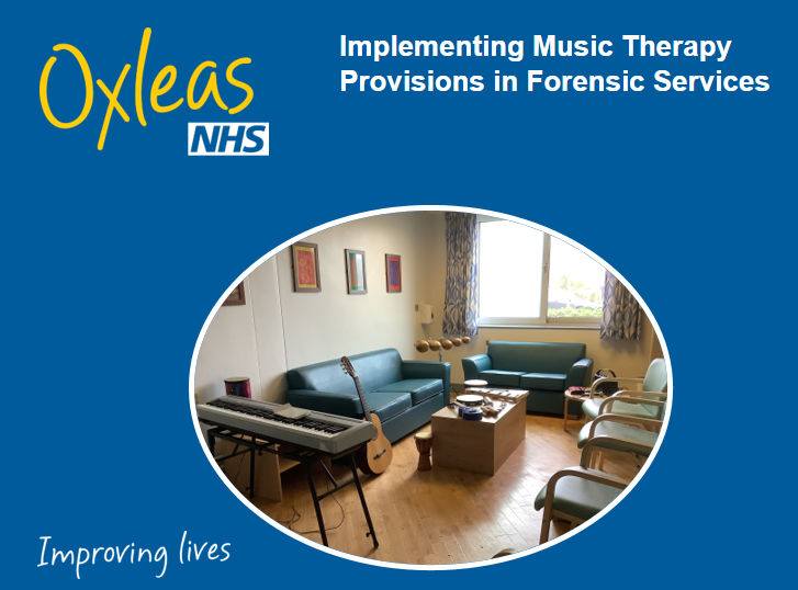 rcpsychCCQI's tweet photo. 🎶Richard Murison, Principal Music Therapist, &amp; Nitish Lakhman, QI Advisor from @OxleasNHS explore 'Implementing Music Therapy in Forensic Services', especially for patients who may struggle to access traditional talking therapies #QNFMHSAnnualForum https://t.co/Rll7HQspyE