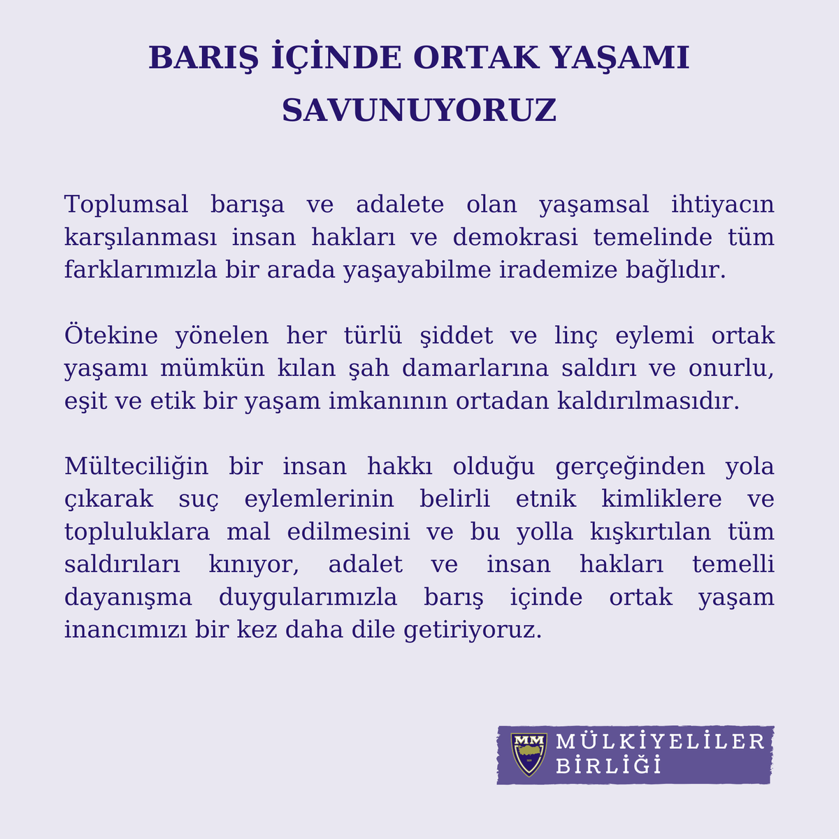 Barış İçinde Ortak Yaşamı Savunuyoruz!

mulkiye.org.tr/baris-icinde-o…