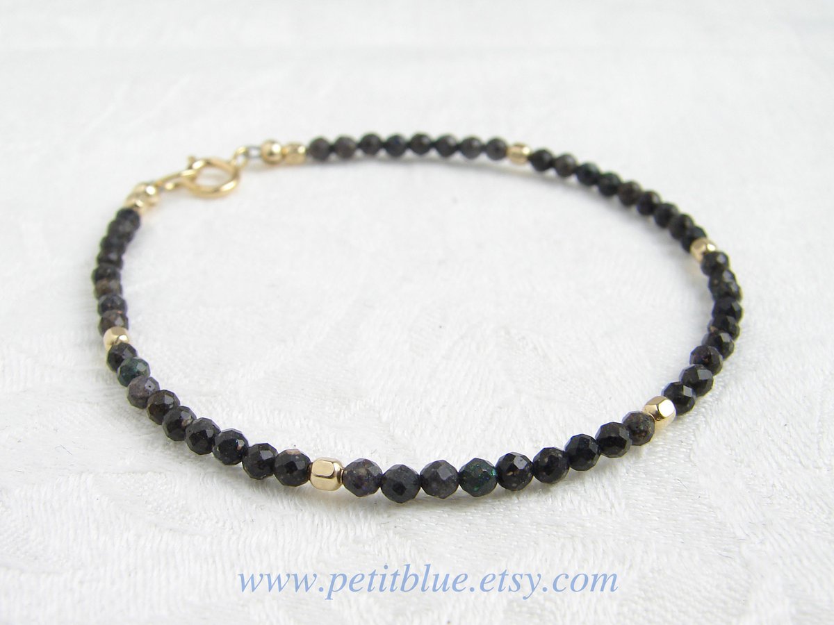 JewelryByMikako's tweet image. Black Opal Bracelet ~ Australian Opal ~ Dainty Gemstone Bracelet ~ Halloween Bracelet ~ October Birthday ~ Small Opal ~ Layering Bracelet tuppu.net/58caba0  #StackableBracelet