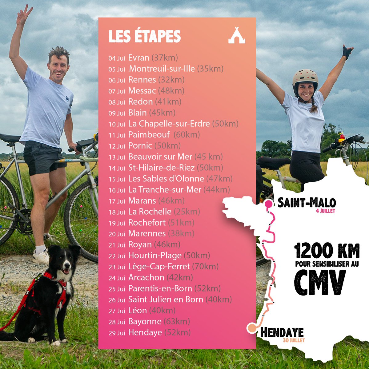 Départ jeudi pour 1200km à vélo pour sensibiliser au #CMV
capitaineremi.com/la-velodysee-p…