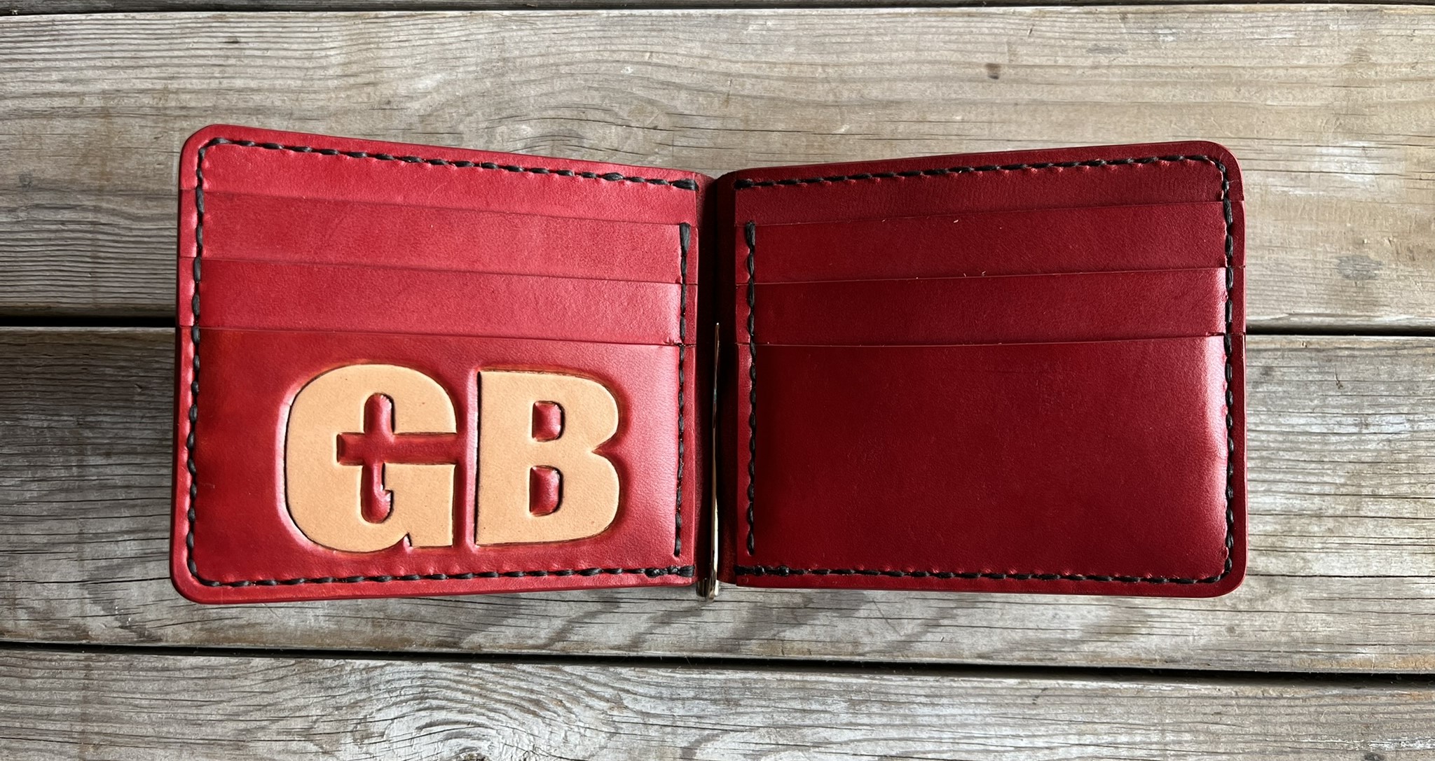 レザークラフト　ハンドメイド　カービング　財布　マネークリップ レザークラフト ハンドメイド カービング 財布 マネークリップ