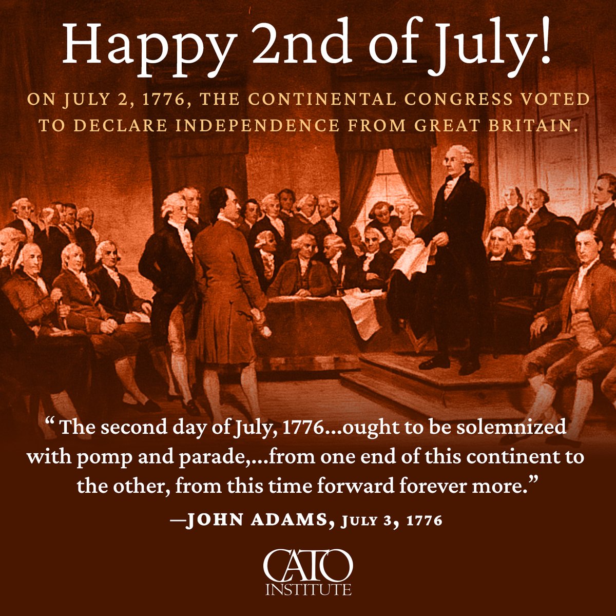 Happy Second of July! The fireworks would be today if John Adams had his  way. 🇺🇸 https://t.co/3QLzlAHQsl, image size:1200x1200