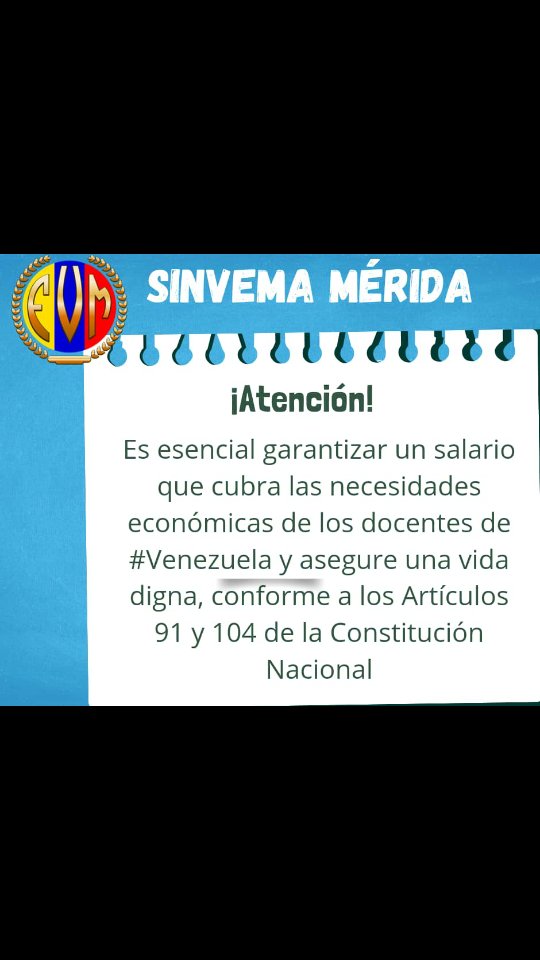 Profenore77's tweet photo. Los docentes #venezolanos cumplen con su labor de enseñar a pesar de la falta de salarios dignos. Exigimos el cumplimiento de los artículos 91 y 104 de la Constitución. #DocentesPorLaDignidad  @fvmmerida #OIT @CorteIDH @KarimKhanQC @ONU_es #OEA #ONU #Venezuela #JulioDeVictorias https://t.co/z9LMHuMIDc