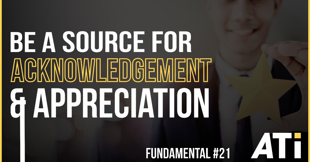 ATIautotraining's tweet image. Positive feedback is a tremendous energy source. Regularly give, receive, and ask for meaningful (timely, specific, impactful) appreciation and acknowledgment.

#atifundamentals #acknowledgment #appreciation #shopowners