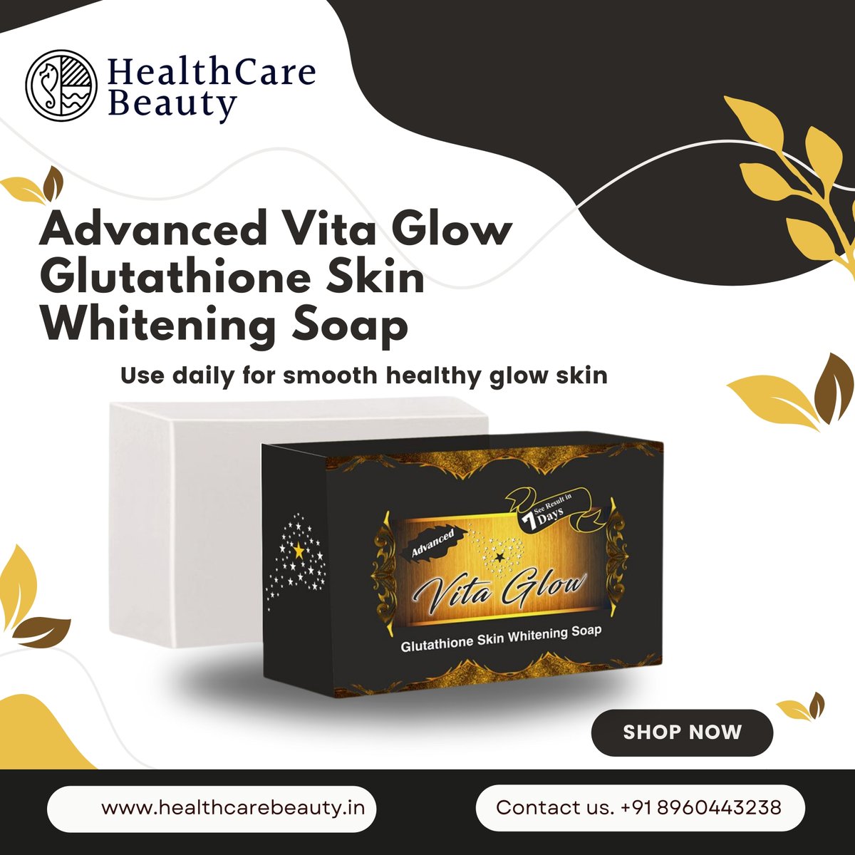 Achieve radiant, glowing skin with Advanced Vita Glow Glutathione Skin  Whitening Soap. Enriched with potent antioxidants and skin-brightening  ingredients, this soap effectively lightens dark spots and  hyperpigmentation, revealing a smoother, more even