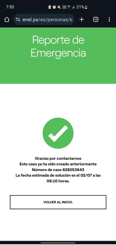 Las emergencias no lo son para #Enel, no contestan el teléfono, dicen que atenderán tu caso a las 6am y son casi las 8 y todavía no puedo hablar con un ser humano. Ya voy a tener casi 24 horas sin luz.