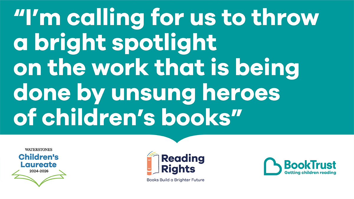 Booktrust's tweet photo. Waterstones #ChildrensLaureate @frankcottrell_b praises the health visitors, librarians, early education workforce and other unsung heroes getting families reading.

But he says they are working with too little and a massive national investment into children's reading is needed. https://t.co/jXFbruQwei