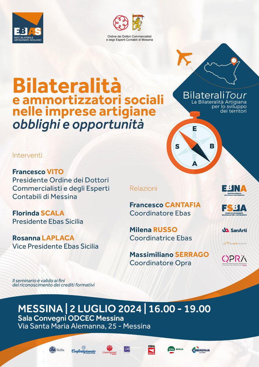 CislSicilia's tweet photo. Oggi e domani a Messina e a Barcellona Pozzo di Gotto seminari su bilateralità artigiana, strumenti sostegno welfare lavoratori e a imprese. Una rete strutturata di prestazioni, ammortizzatori sociali, assistenza sanitaria integrativa e sostegno sul tema sicurezza e lavoro https://t.co/yUH2W6dYeF
