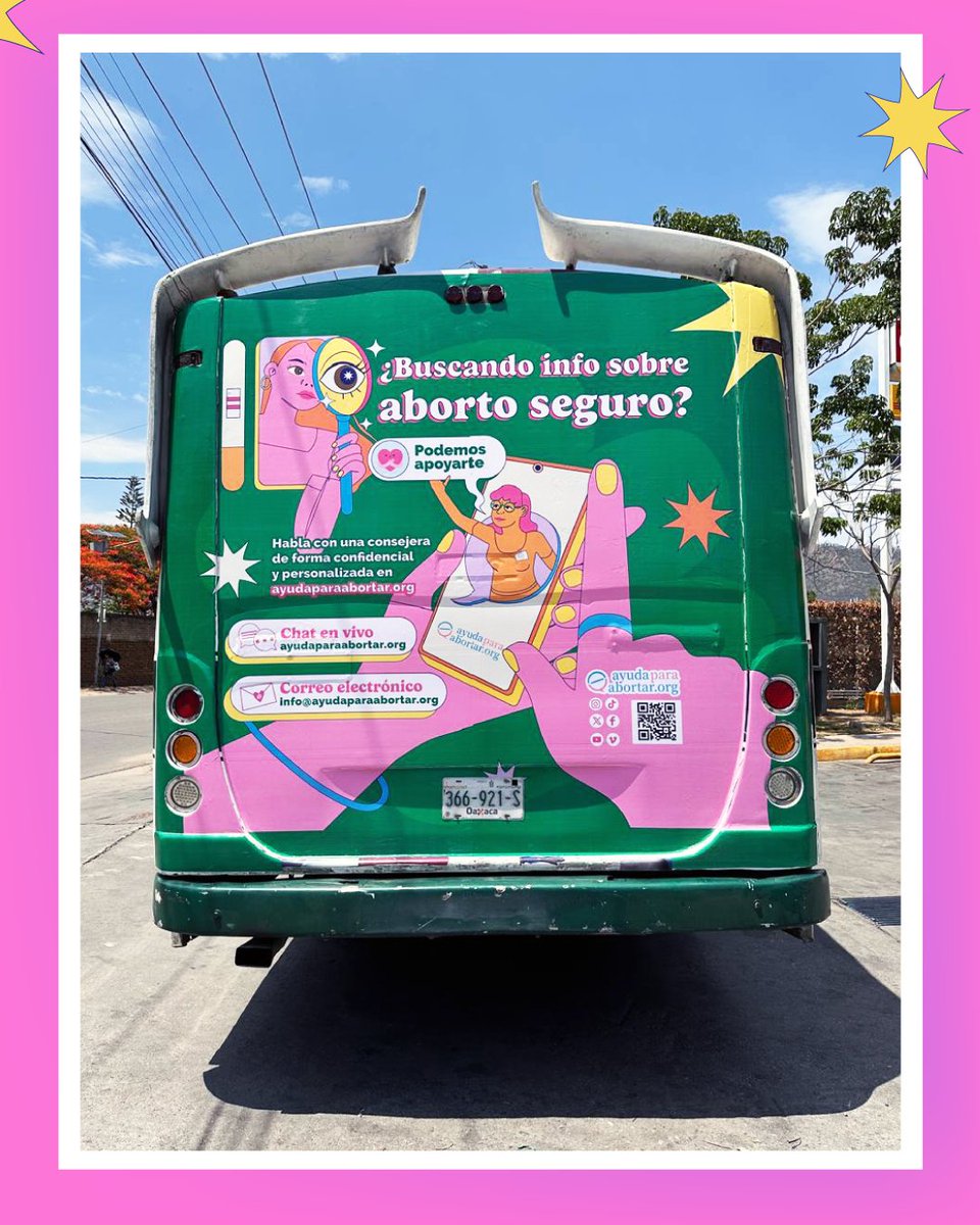 ayudapabortar's tweet image. ¡Tenemos noticias emocionantes! @comoabortar y @ayudaparaabortar están llevando información sobre el aborto directamente a quienes buscan un aborto en Oaxaca, México. 💚
Escanea el código QR en el autobús cuando lo veas para obtener información confiable sobre el aborto.