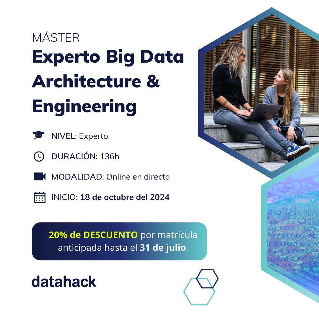 datahack_'s tweet photo. ¿Quieres 𝗳𝗼𝗿𝗺𝗮𝗿𝘁𝗲 𝗲𝗻 𝗮𝗿𝗾𝘂𝗶𝘁𝗲𝗰𝘁𝘂𝗿𝗮 𝗲 𝗶𝗻𝗴𝗲𝗻𝗶𝗲𝗿𝗶́𝗮 𝗱𝗲 𝗱𝗮𝘁𝗼𝘀? 📊

👉 En datahack te contamos cómo: https://t.co/52vfS1CxcC https://t.co/dHMJHKwd8l