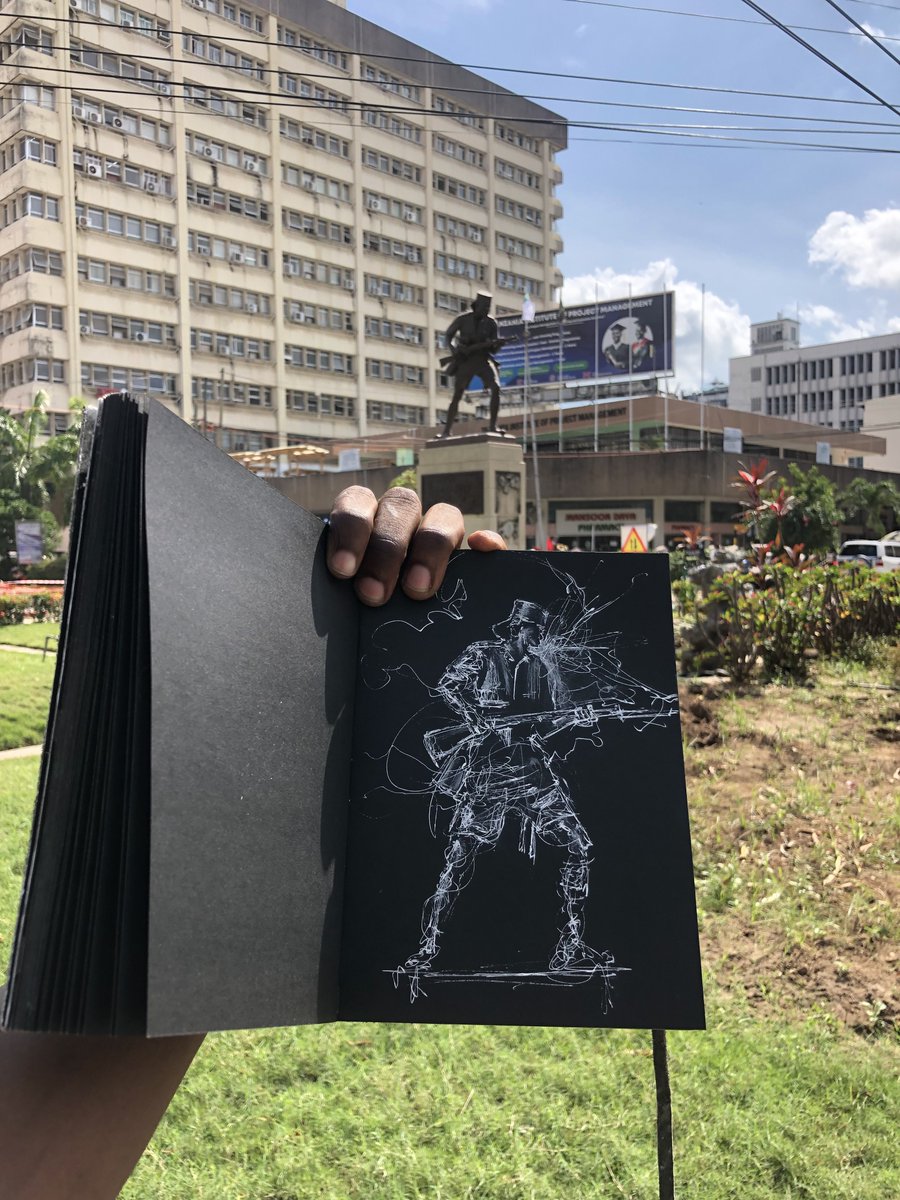 poldrawingz's tweet photo. Spotted the Askari Monument during my morning walk on Posta Street and felt inspired to draw it. Here’s my tribute to this iconic symbol https://t.co/E9TyjX4H8U