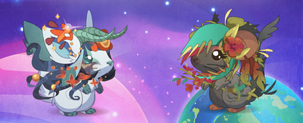 Transformice's tweet photo. We're launching our Celestial vs. Terrestrial outfits! Will you reign over the heavens with #TeamCelestial or cultivate the earth with #TeamTerrestrial? Explore the natural habitats before we lift off soon! 🌌🆚🏞 https://t.co/mkXJzf1VRS