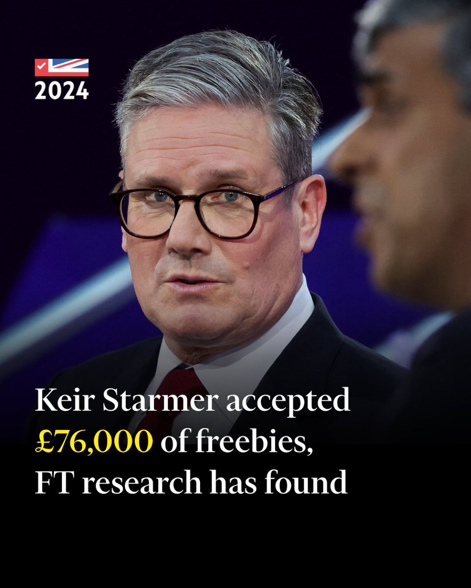 Alexarmstrong's tweet photo. Keir Starmer is the ultimate GRIFTER.
He’s accepted £76,000 in FREEBIES, more than almost any other MP. He indulged in:
• concerts
• parties
• sport games
• hotel stays
• +20 free football tickets
• and clothing
All during the last parliament.
https://t.co/6p6xt31X6a https://t.co/Er5KcWlpyy