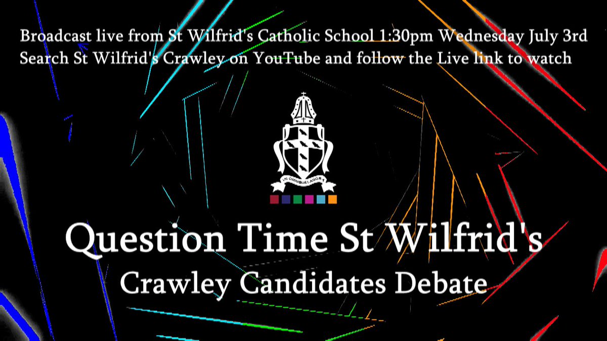 St Wilfrid's School (@stwilfridschool) on Twitter photo On Wednesday 3rd July at 13:30 hrs St Wilfrid's are holding a Question Time Debate with the Crawley General Election Candidates. You can watch live here youtube.com/@stwilfridscra…. This will be the only debate with all candidates for Crawley. On Wednesday 3rd July at 13:30 hrs St Wilfrid's are holding a Question Time Debate with the Crawley General Election Candidates. You can watch live here youtube.com/@stwilfridscra…. This will be the only debate with all candidates for Crawley.