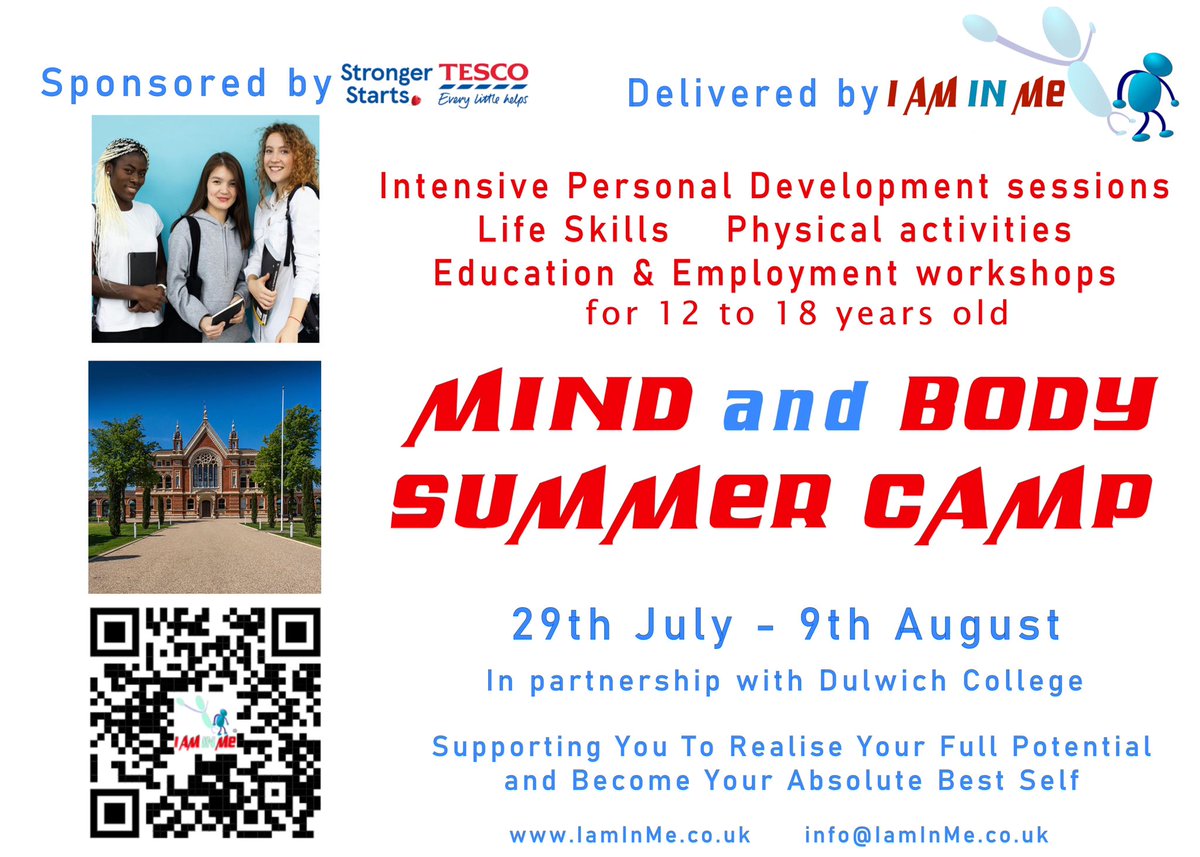 findingiaminme's tweet photo. We’re looking forward to welcoming the young people to our summer camp in partnership with Dulwich College. Sponsored by @Tesco's, Stronger Starts project. #interventionspecialists #tesco #strongerstarts #dulwichcollege https://t.co/ahk7PdYbPj