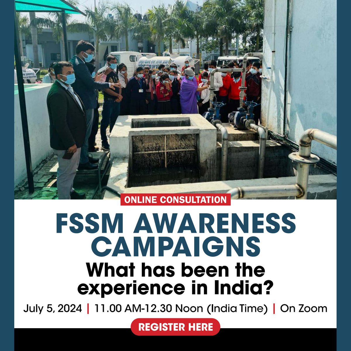 Join us on July 5, 2024, from 11 AM-12:30 PM (India Time) on Zoom for a discussion on FSSM awareness campaigns in India!  
Learn from the experiences of Tamil Nadu, Odisha, Maharashtra, and UP. Let's work together to engage citizens and scale up effective FSSM strategies.