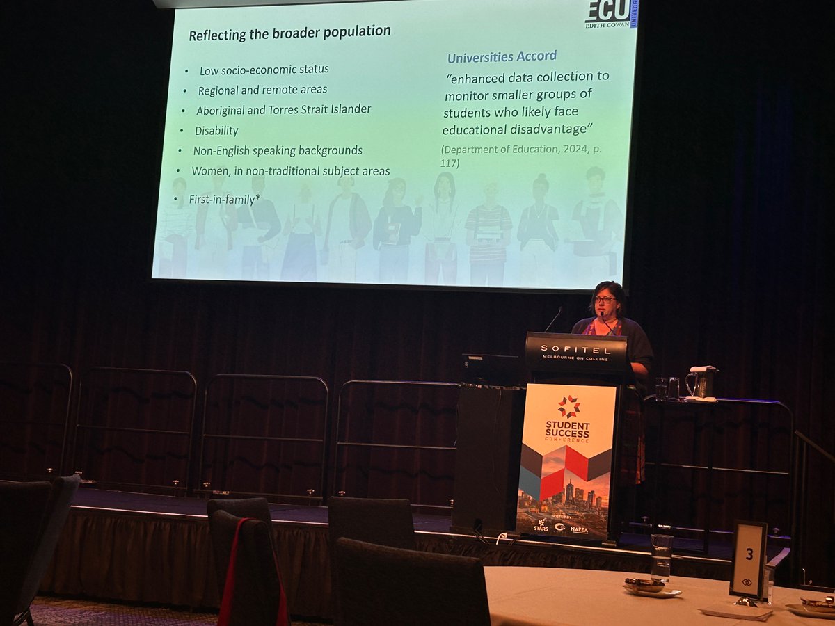 01naeea's tweet photo. Fiona Navin continues the conversation on equity and student support, sharing Edith Cowan University’s nuanced approach to contemporary equity groups to provide targeted support to students @UniSTARSConf #naeea #stars #ephea https://t.co/jO2sSkDgGd