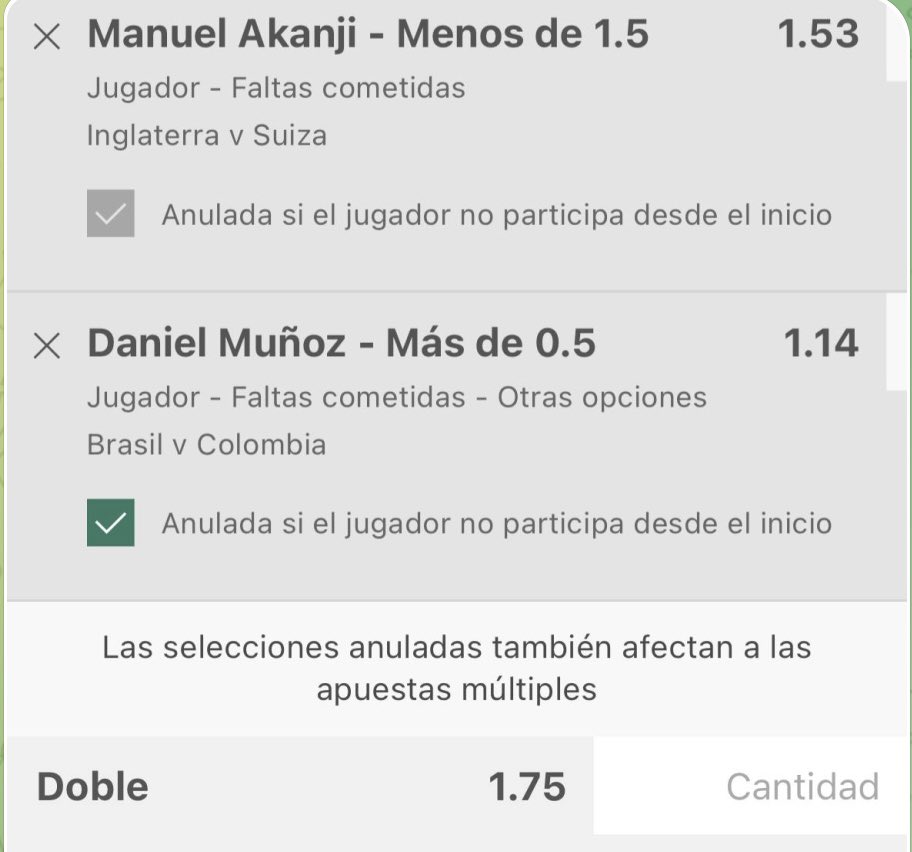 Akanji:Lleva 14 partidos seguidos con su selección haciendo menos de 2 faltas!
Con su equipo 27/30 ✅ en liga
Ha realizado 1 falta en la Euro en 4 partidos

Daniel Muñoz:Lleva 15 ✅de 17 partidos haciendo una falta o más con su seleccion, y con su equipo Crystal Palace 16/17 ✅