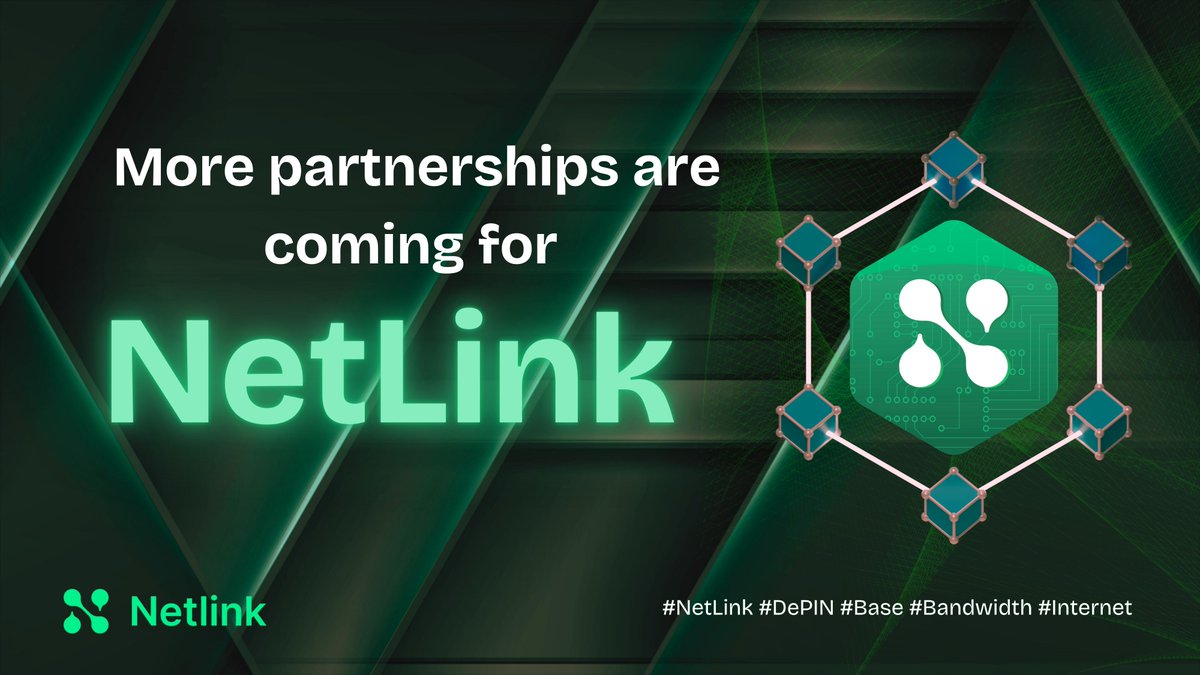 netlink_io's tweet photo. More partnerships are coming for NetLink!

Forming a strong community is key to expanding NetLink's presence and opportunities. NetLink has excelled in developing and connecting with multiple projects, playing a crucial role in product integration and community building. Soon, we'll announce partnerships with top-tier projects.

These new partnerships will significantly boost our image and open up more opportunities to earn NetPoints.

Stay tuned for updates and continue participating in the NetLink Airdrop Program at: https://t.co/BY2vFTPDn5

#NetLink #DePIN #Base #Bandwidth #Internet #Partnership